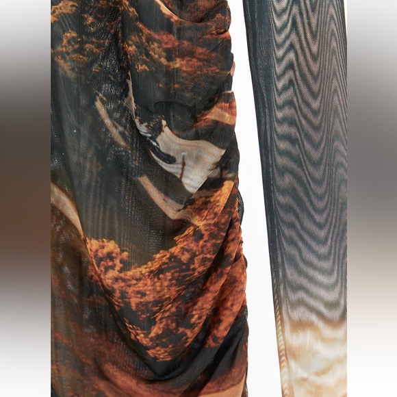 ZARA PRINT DRESS WITH TULLE - Picture 8 of 9